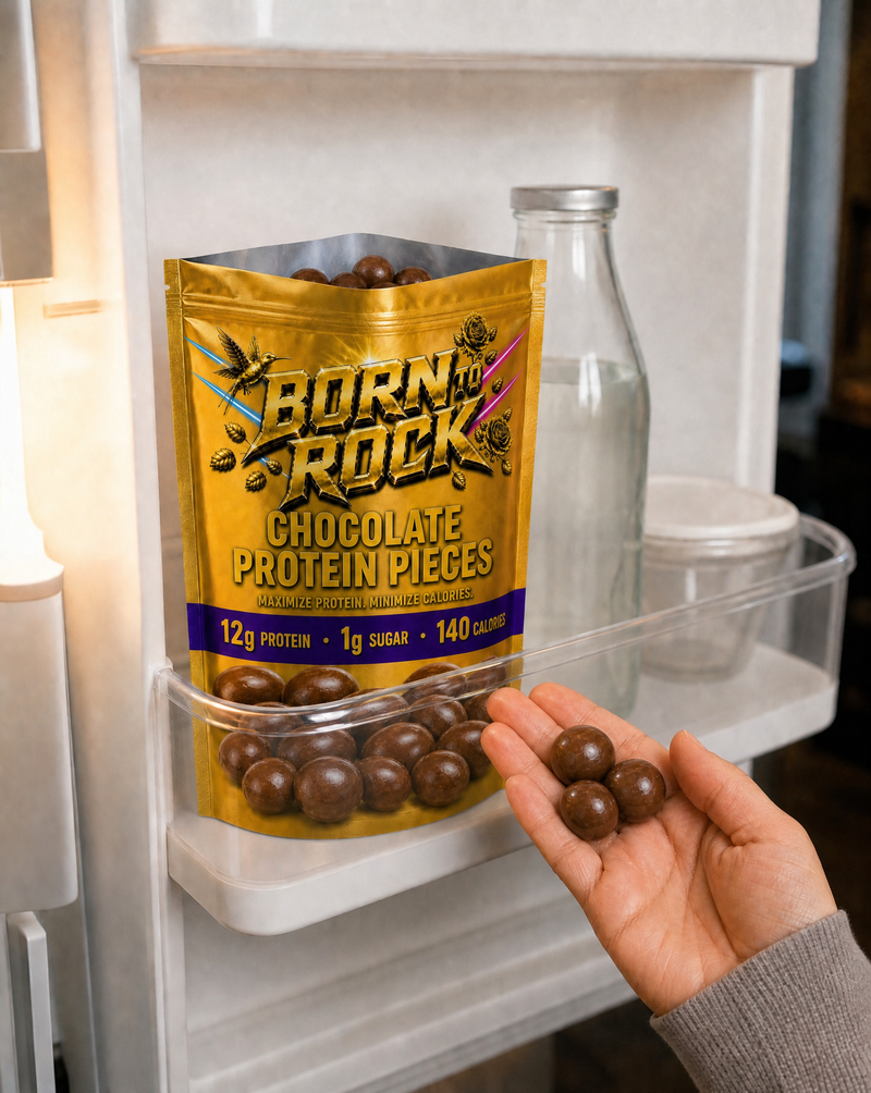 The gold pouch kept in a refrigerator door