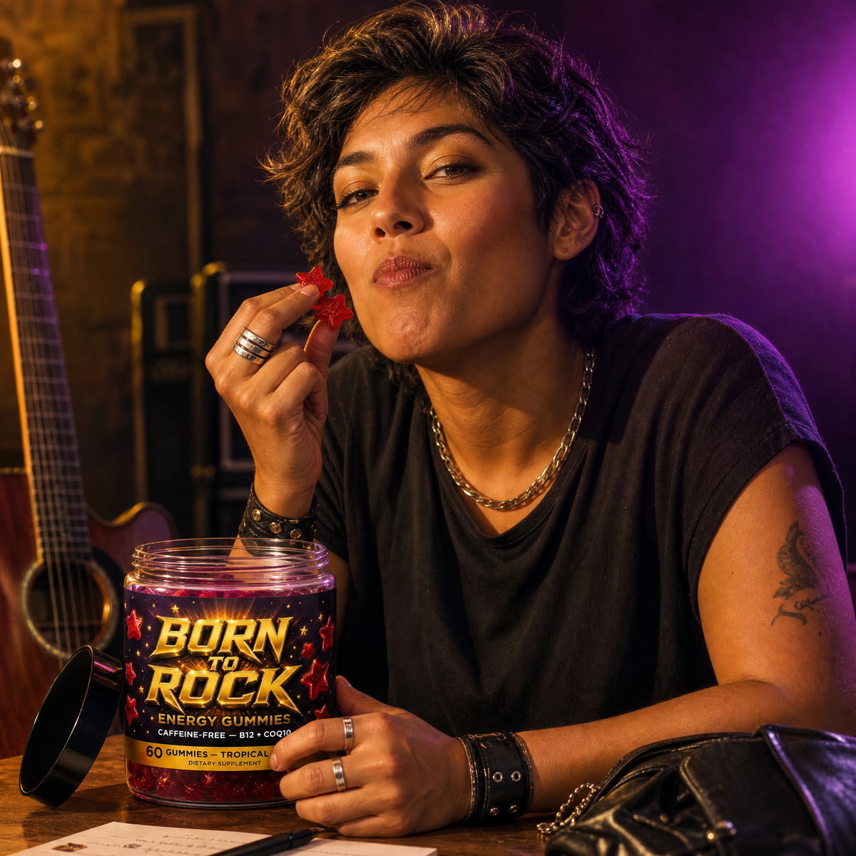 Born to Rock energy gummies — b05 Chew Two and Go — No Water, No Fuss