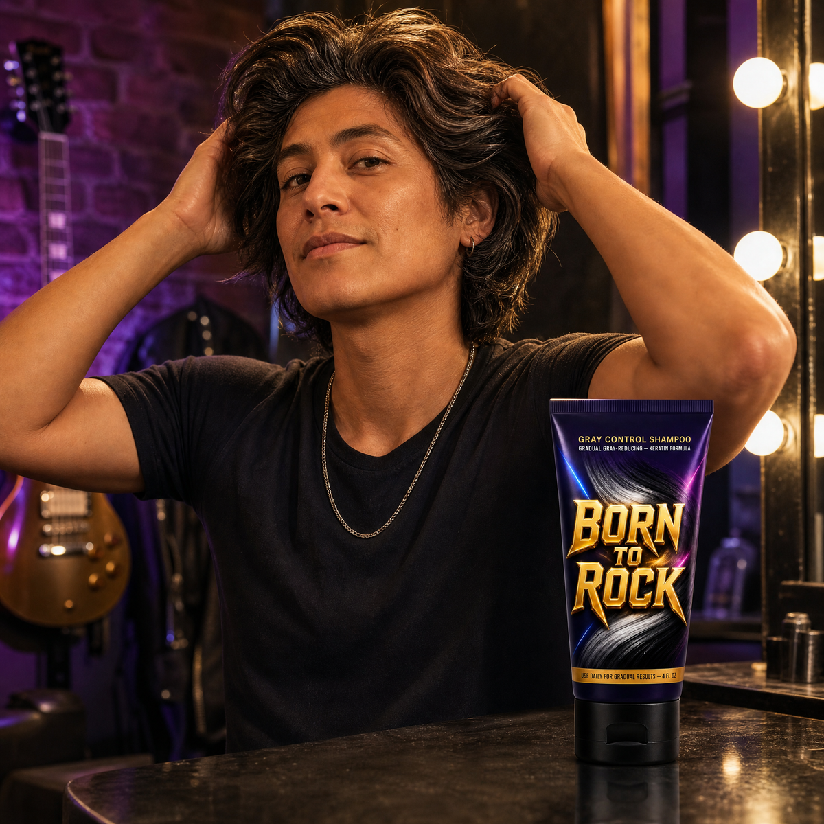 Born to Rock gray shampoo — b07 Keratin-Infused for a Fuller Look
