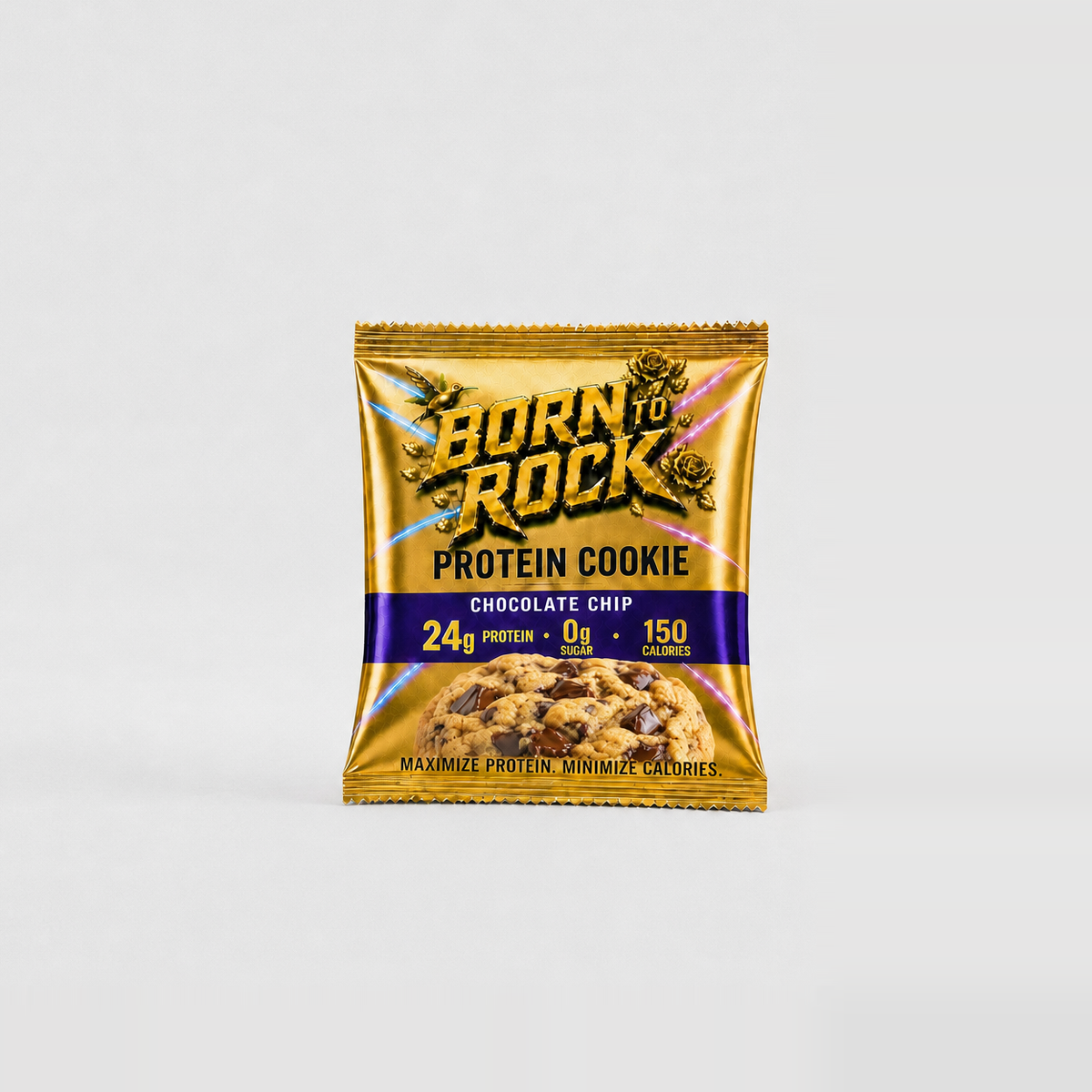 Born To Rock Protein Cookie gold wrapper packshot