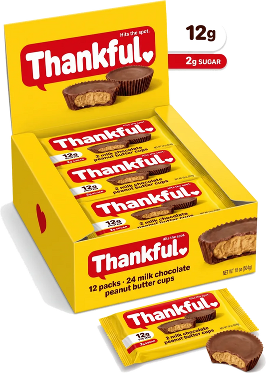 Thankful 12-count display box — 24 milk chocolate peanut butter cups