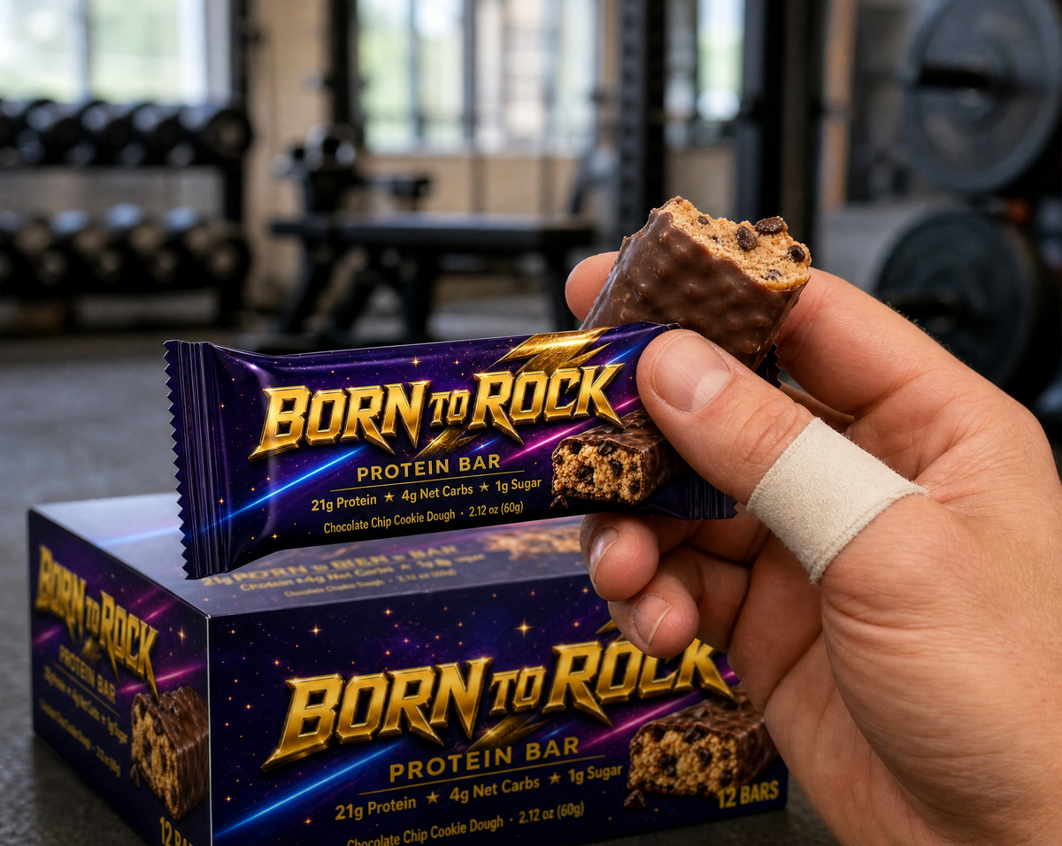 Protein Bar in hand